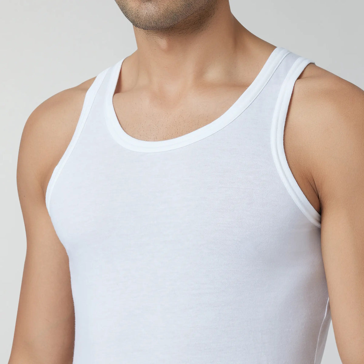 Ace Modal-Cotton Round Neck Vests Polar White Regular Fit (Pack of 2) - XYXX Crew