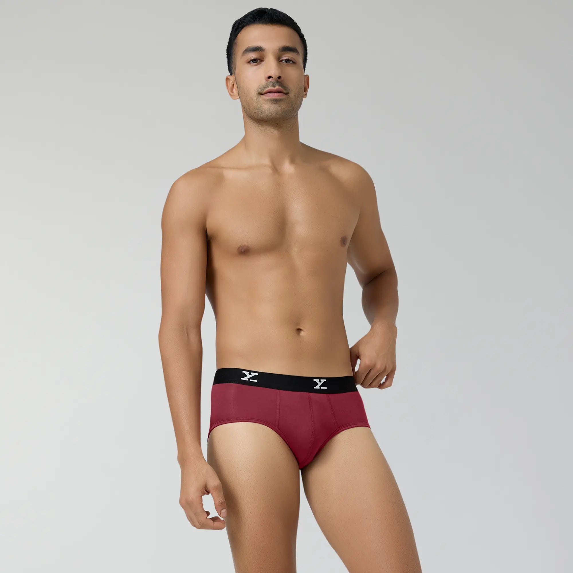 Ace Modal Briefs For Men Bold Burgundy - XYXX Crew