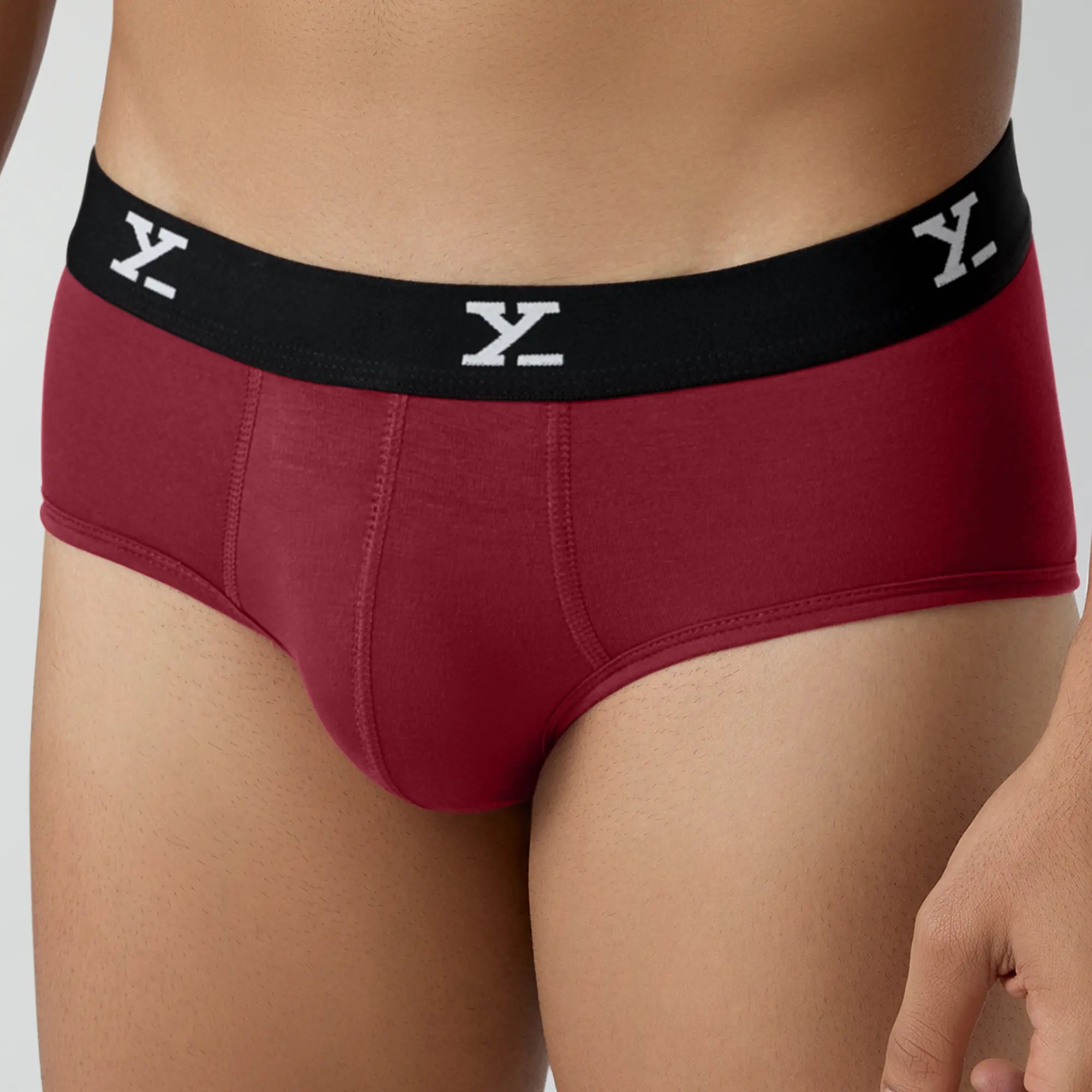 Ace Modal Briefs For Men Bold Burgundy - XYXX Crew