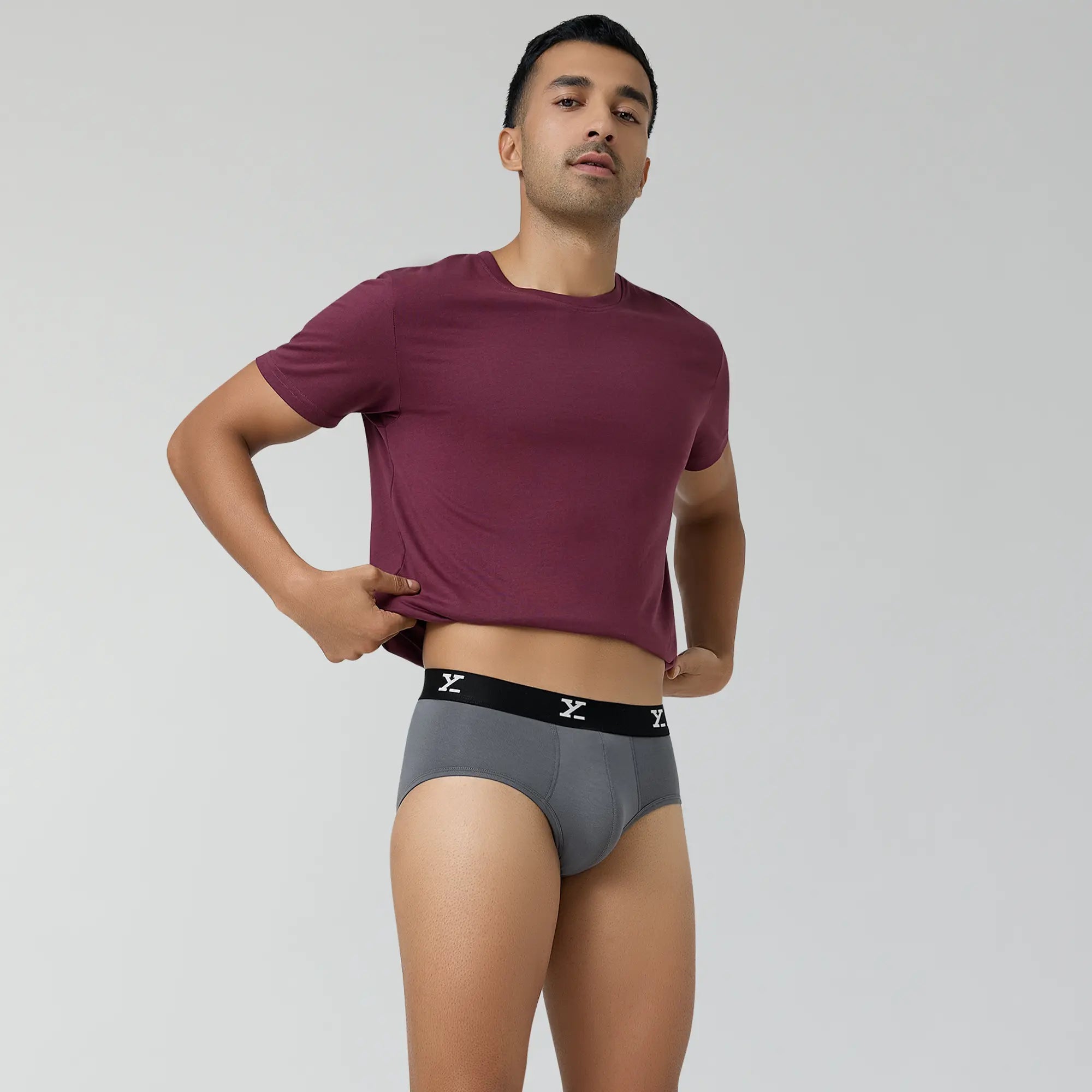 Ace Modal Briefs For Men Charcoal Grey - XYXX Crew