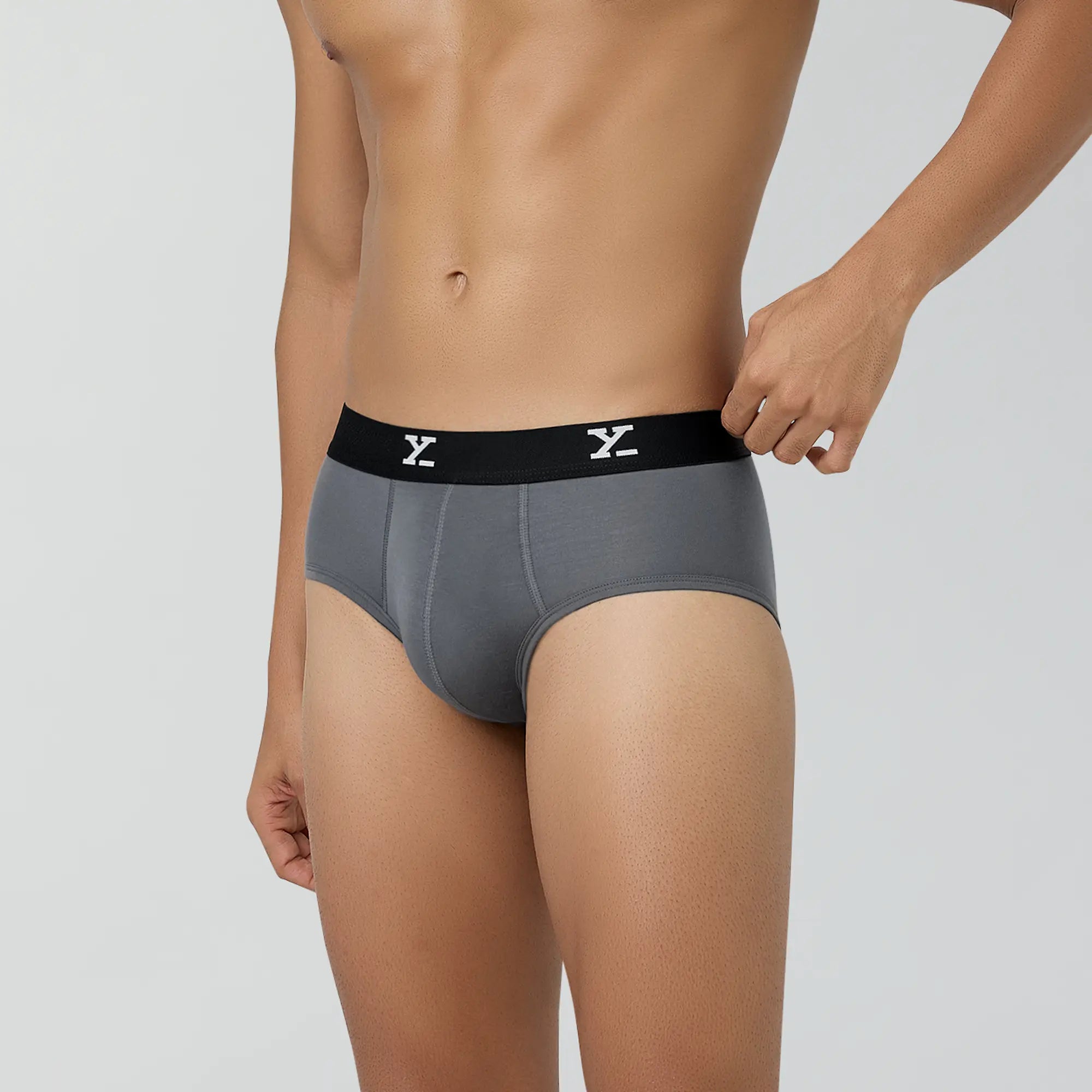 Ace Modal Briefs For Men Charcoal Grey - XYXX Crew