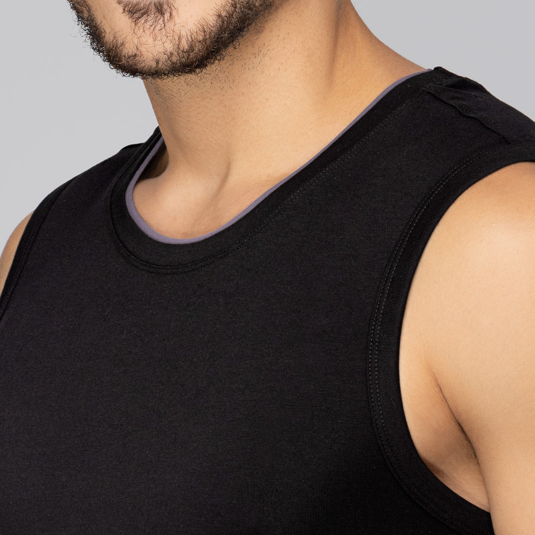 Buy Activo Combed Cotton [Black] Gym Vest – XYXX Apparels