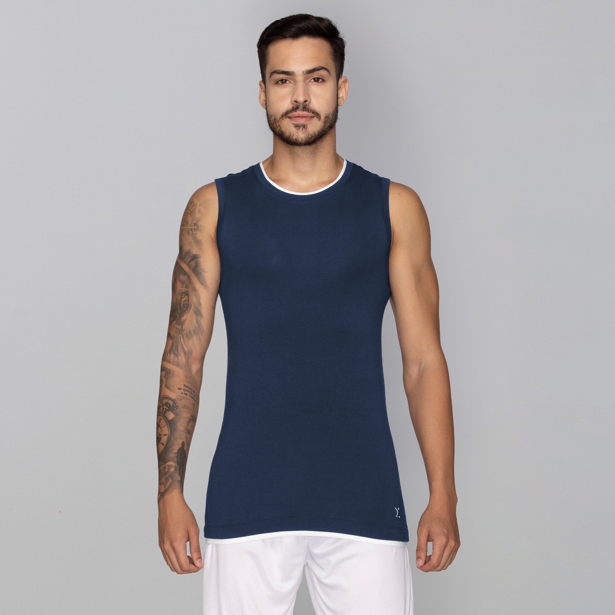 Activo Combed Cotton Gym Vests For Men Pack of 2 (All Navy) - XYXX Mens Apparels