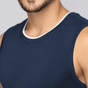 Activo Combed Cotton Gym Vests For Men Pack of 2 (White, Navy) - XYXX Mens Apparels