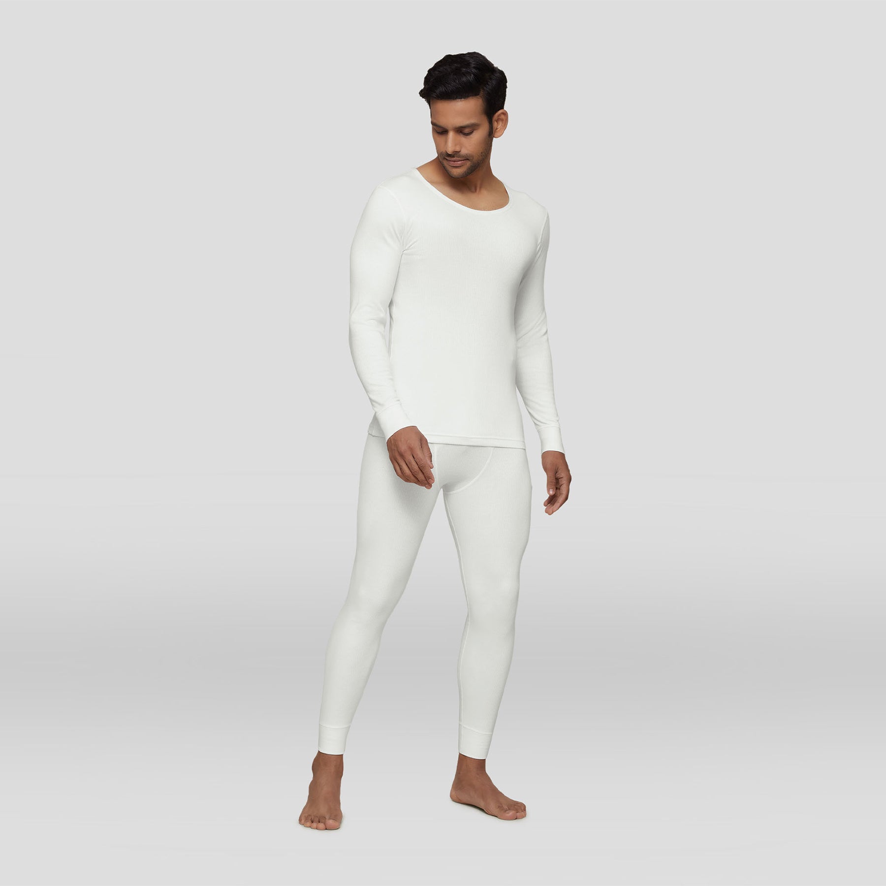 Cotton Rich Thermal Long Johns For Men Ivory White - XYXX Crew