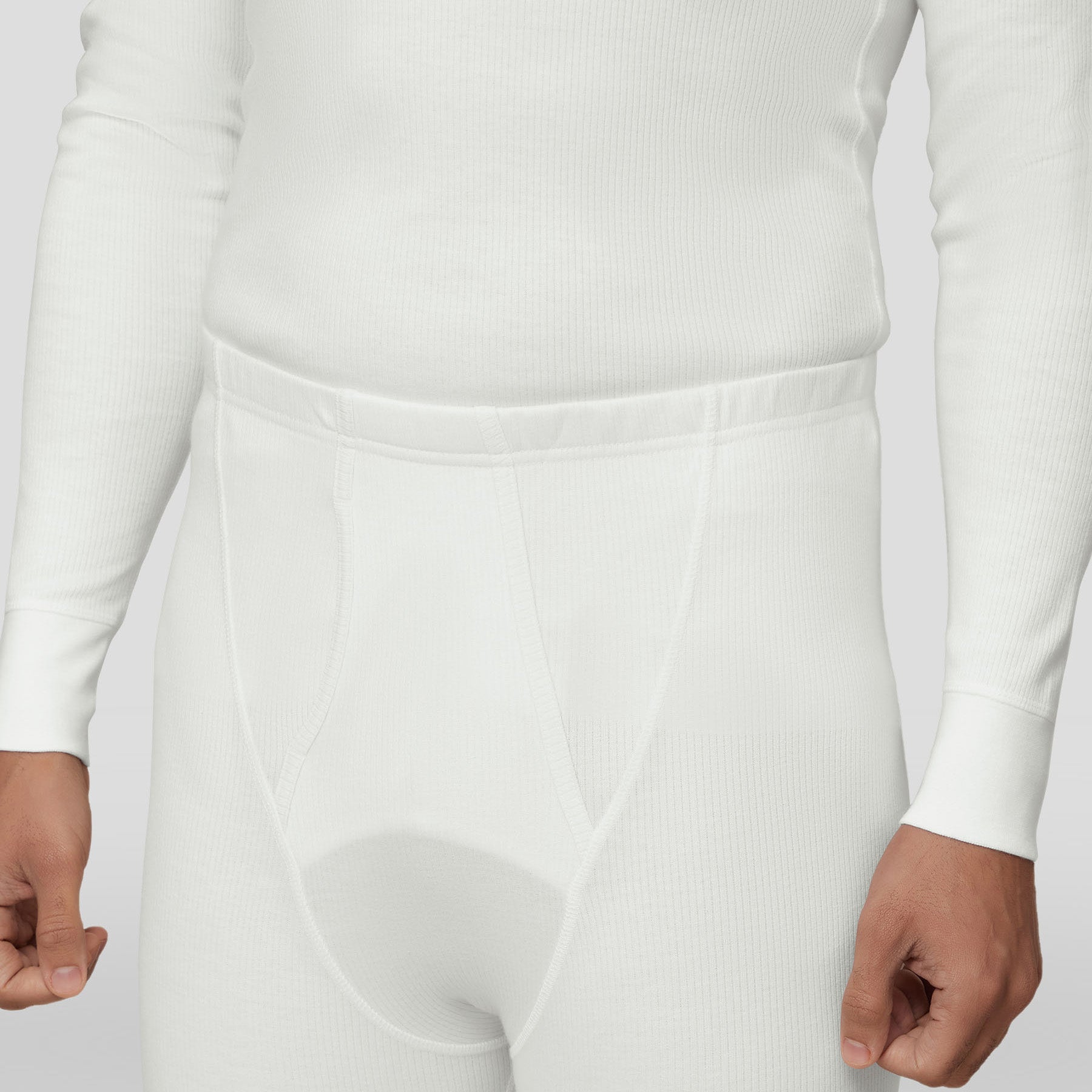 Cotton Rich Thermal Long Johns For Men Ivory White - XYXX Crew