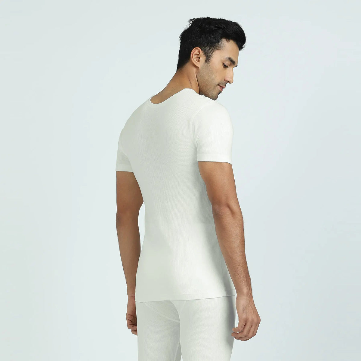 Cotton Rich Thermal Short Sleeve Vest Ivory White - XYXX Crew