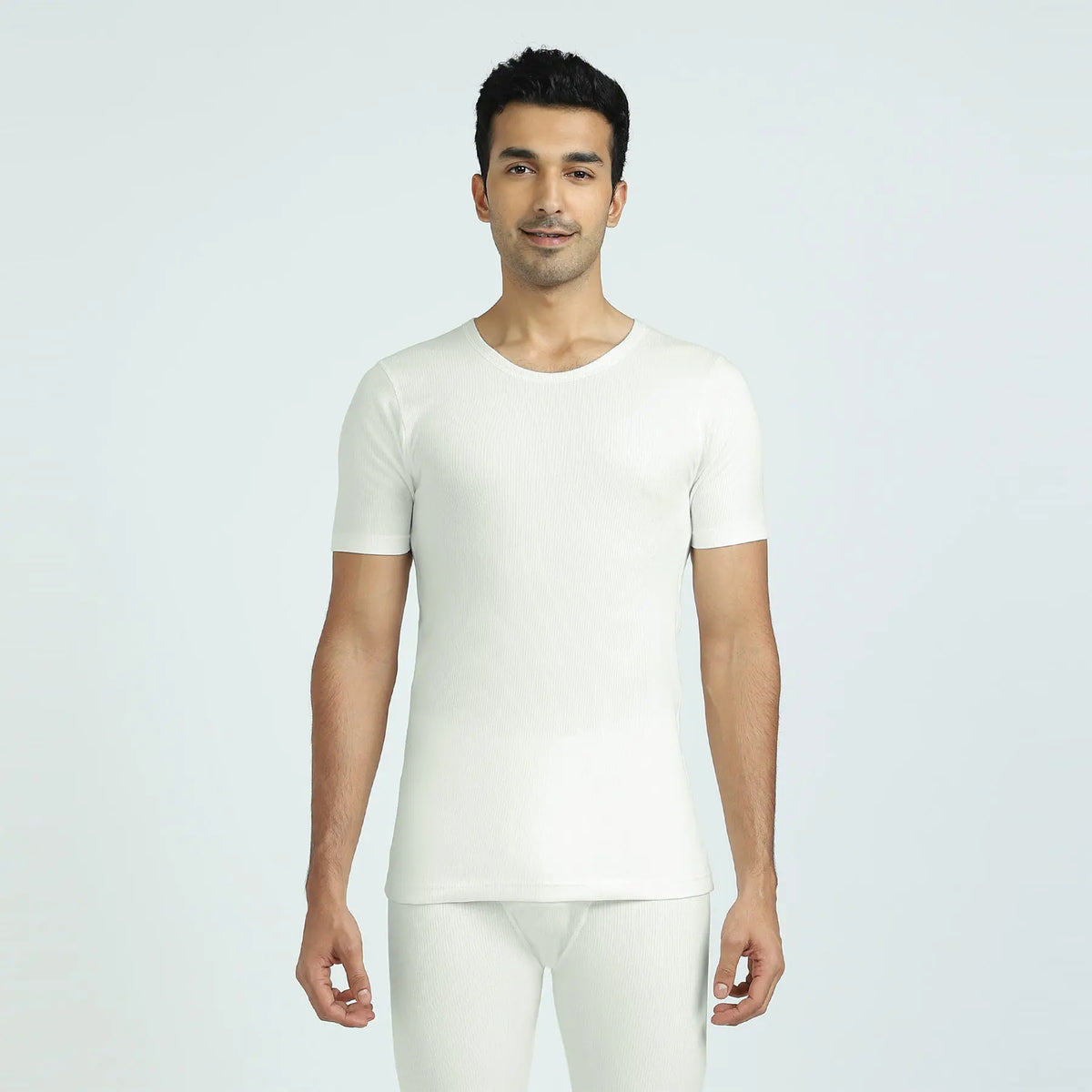 Cotton Rich Thermal Short Sleeve Vest Ivory White - XYXX Crew