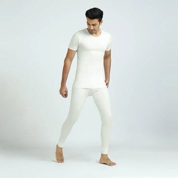 Cotton Rich Thermal Short Sleeve Vest Ivory White - XYXX Crew