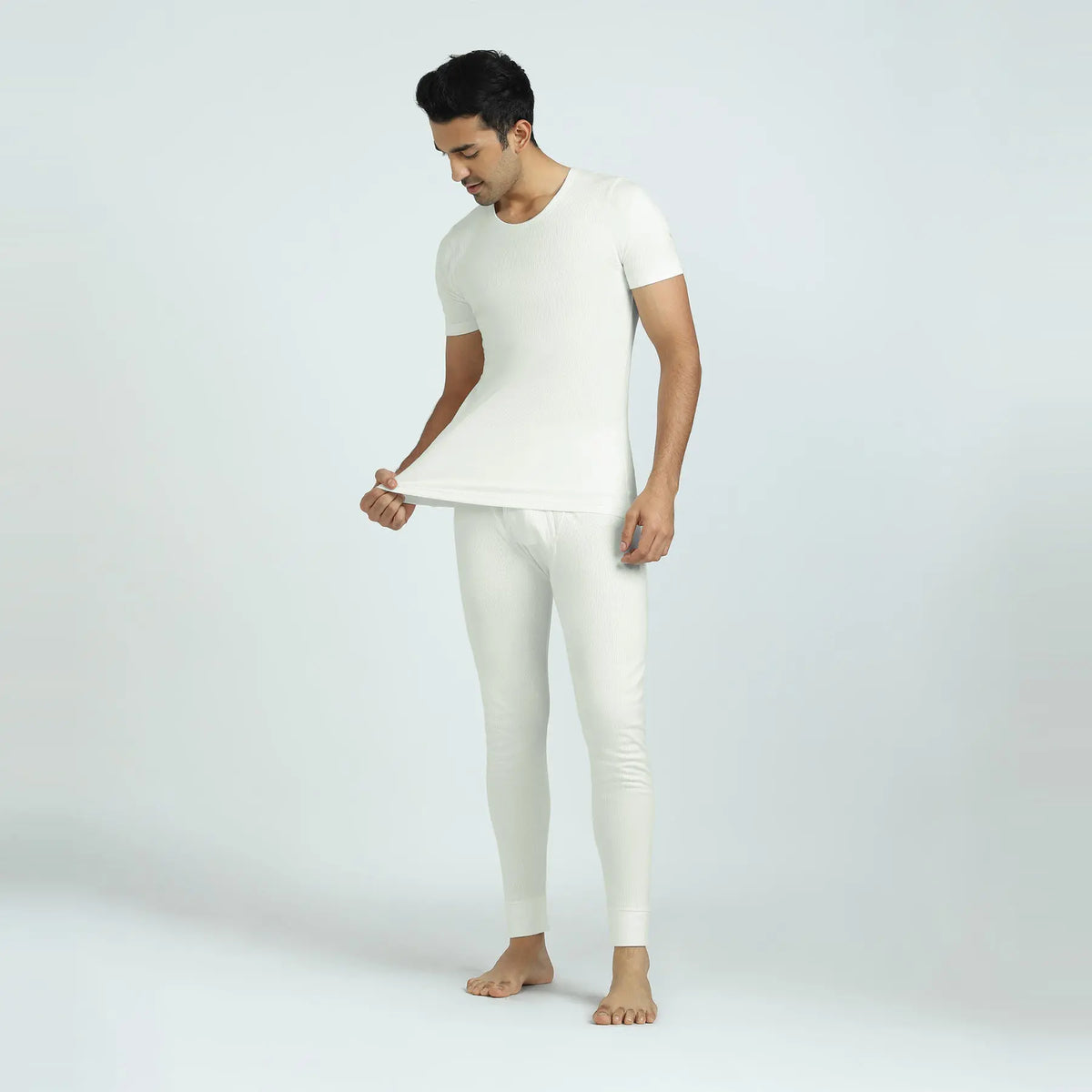 Cotton Rich Thermal Short Sleeve Vest Ivory White - XYXX Crew