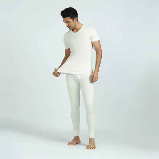 Cotton Rich Thermal Short Sleeve Vest Ivory White - XYXX Crew