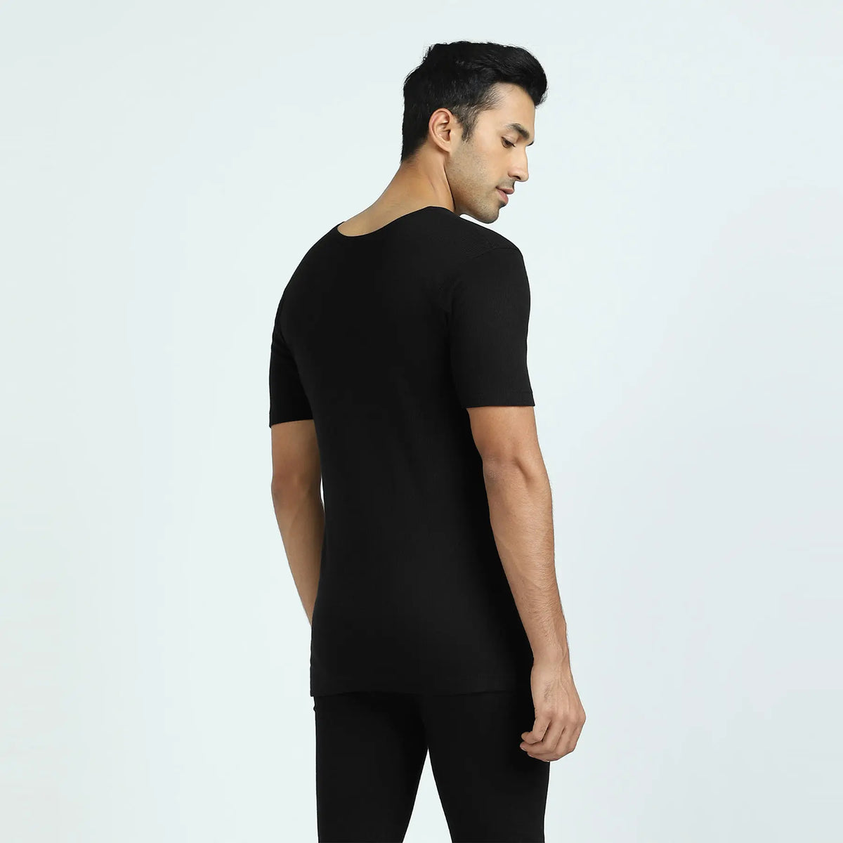 Cotton Rich Short Sleeve Thermal Set Pitch Black - XYXX Crew