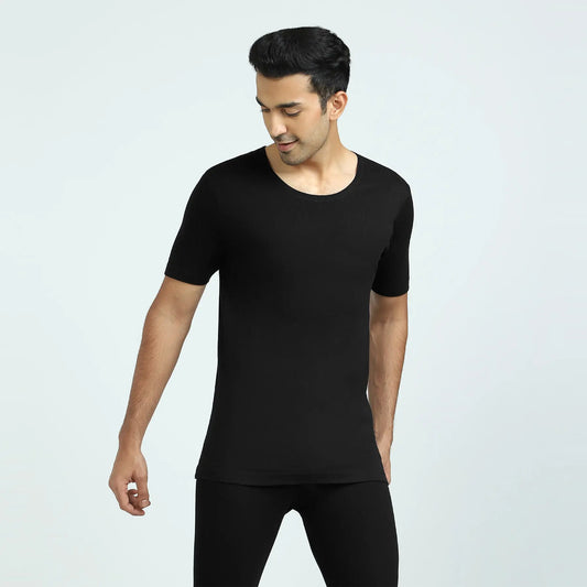 Cotton Rich Short Sleeve Thermal Set Pitch Black - XYXX Crew