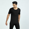 Cotton Rich Thermal Short Sleeve Vest For Men Pitch Black - XYXX Crew