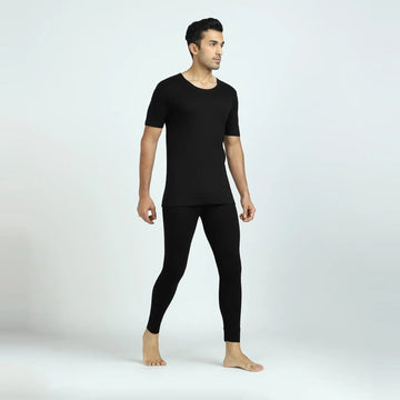 Cotton Rich Short Sleeve Thermal Set Pitch Black - XYXX Crew