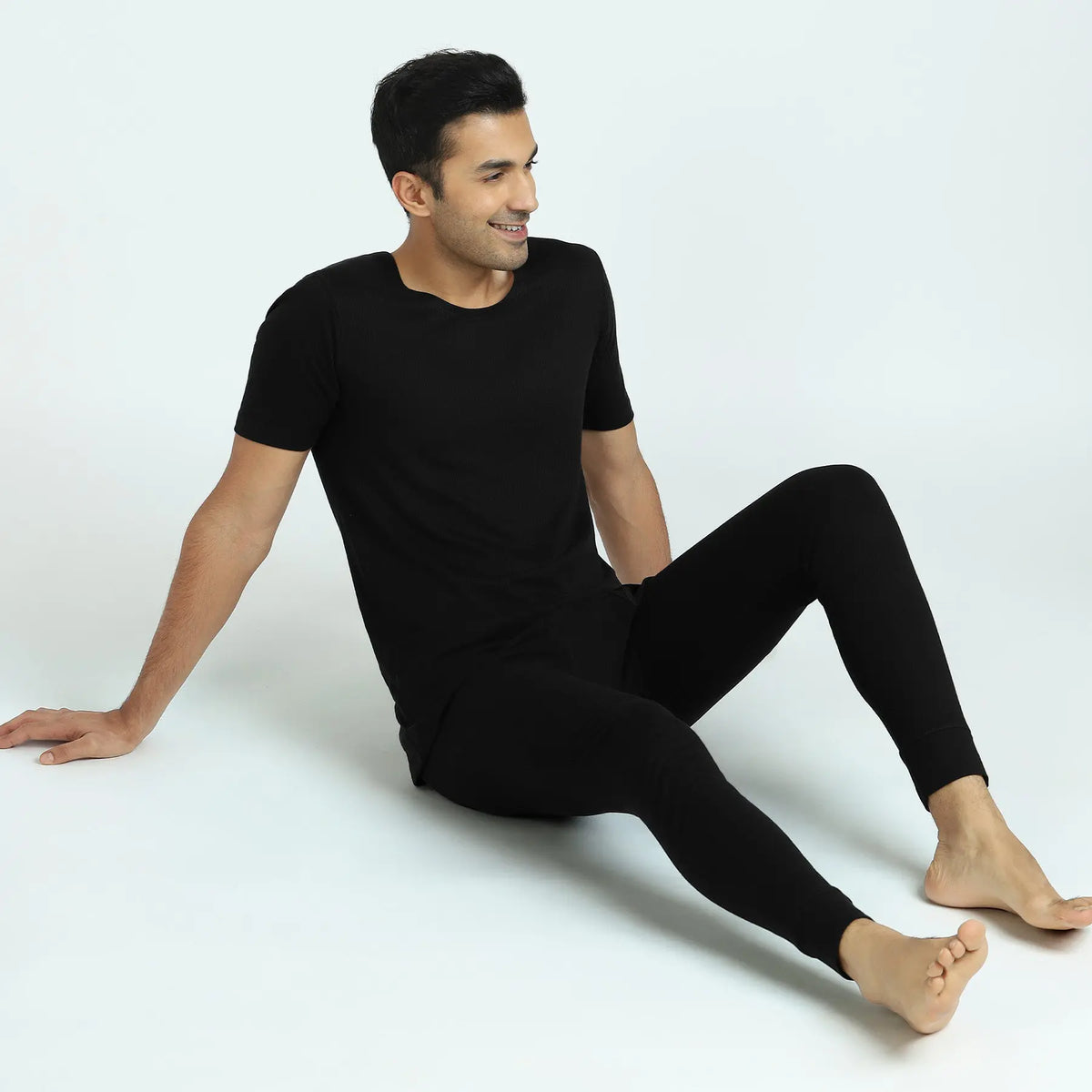 Cotton Rich Short Sleeve Thermal Set Pitch Black - XYXX Crew