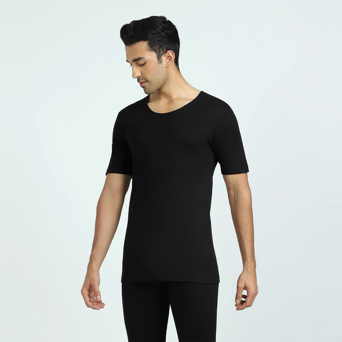 Cotton Rich Short Sleeve Thermal Set Pitch Black - XYXX Crew