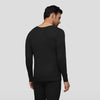 Cotton Rich Thermal Long Sleeve Vest For Men Pitch Black - XYXX Crew