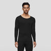 Cotton Rich Thermal Long Sleeve Vest For Men Pitch Black - XYXX Crew