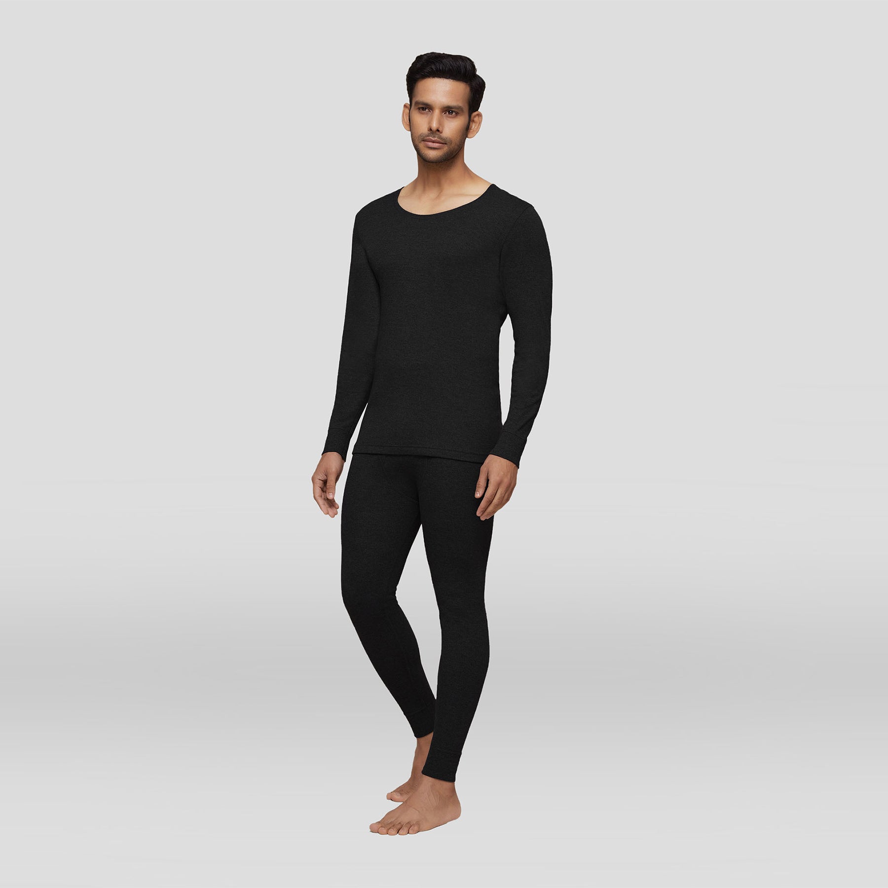 Cotton Rich Thermal Long Johns For Men Pitch Black - XYXX Crew