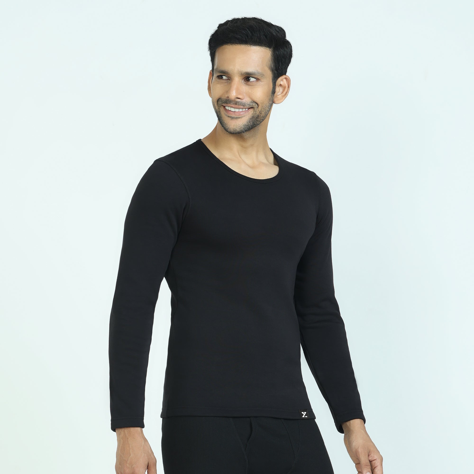Cotton Rich Thermal Long Sleeve Vest Pitch Black – XYXX Apparels