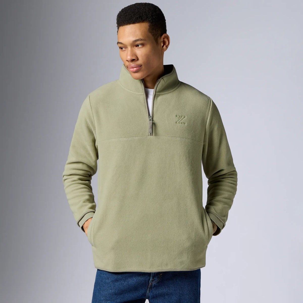 Mens Alterra Polar Fleece Jackets Cascade Grey - XYXX Crew