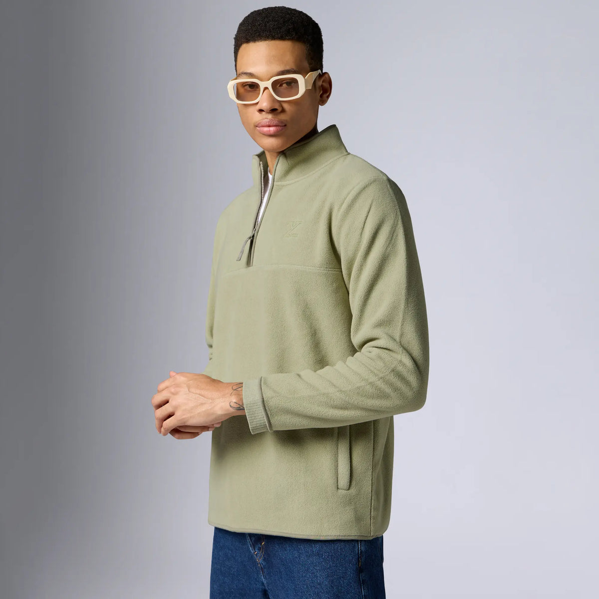 Mens Alterra Polar Fleece Jackets Cascade Grey - XYXX Crew