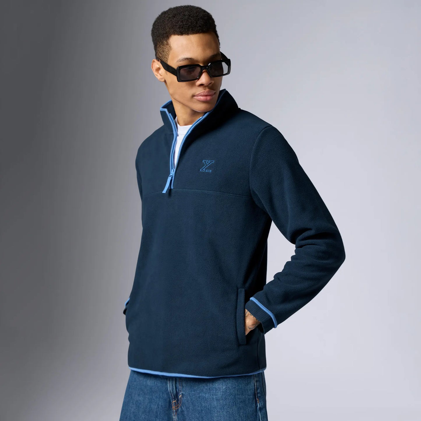 Mens Alterra Polar Fleece Jackets Midnight Blue - XYXX Crew
