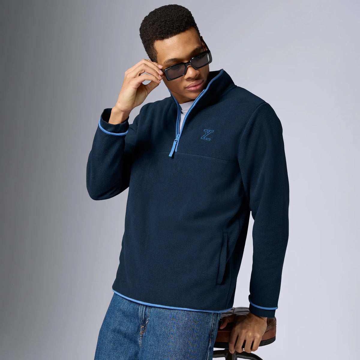 Mens Alterra Polar Fleece Jackets Midnight Blue - XYXX Crew