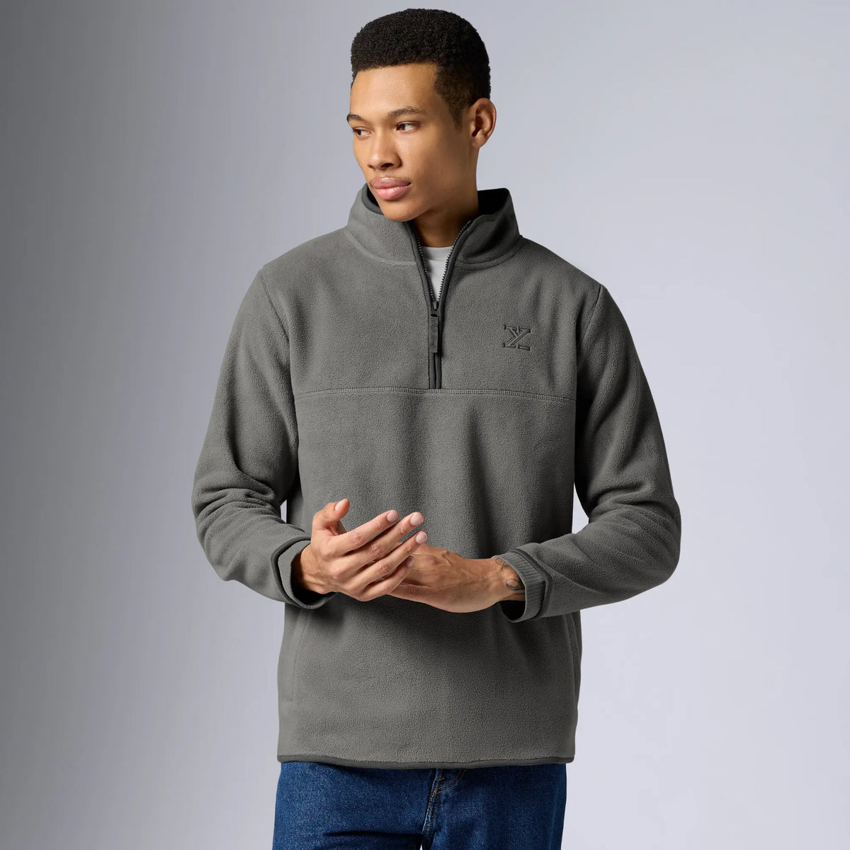 Mens Alterra Polar Fleece Jackets Moon Grey - XYXX Crew