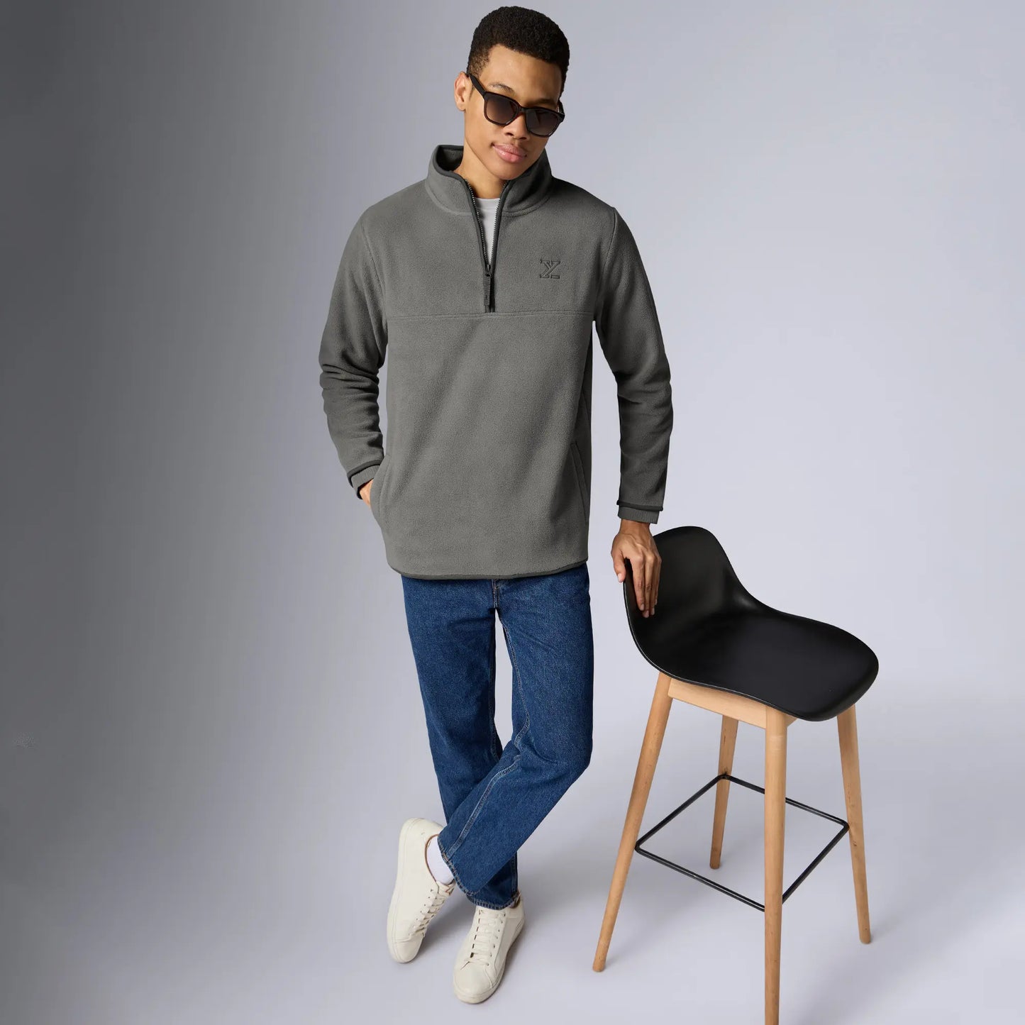 Mens Alterra Polar Fleece Jackets Moon Grey - XYXX Crew