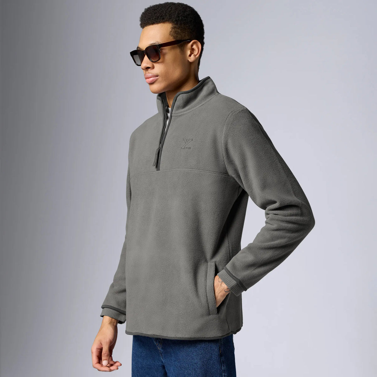 Mens Alterra Polar Fleece Jackets Moon Grey - XYXX Crew