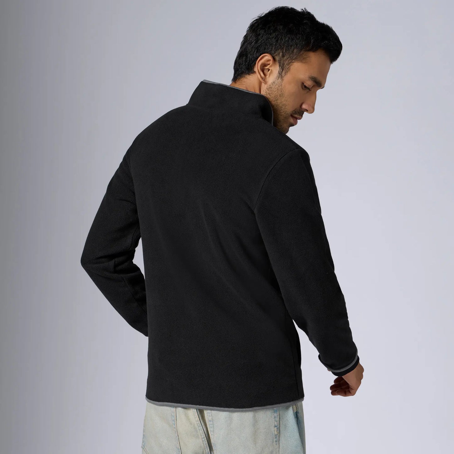 Mens Alterra Polar Fleece Jackets Pitch Black - XYXX Crew