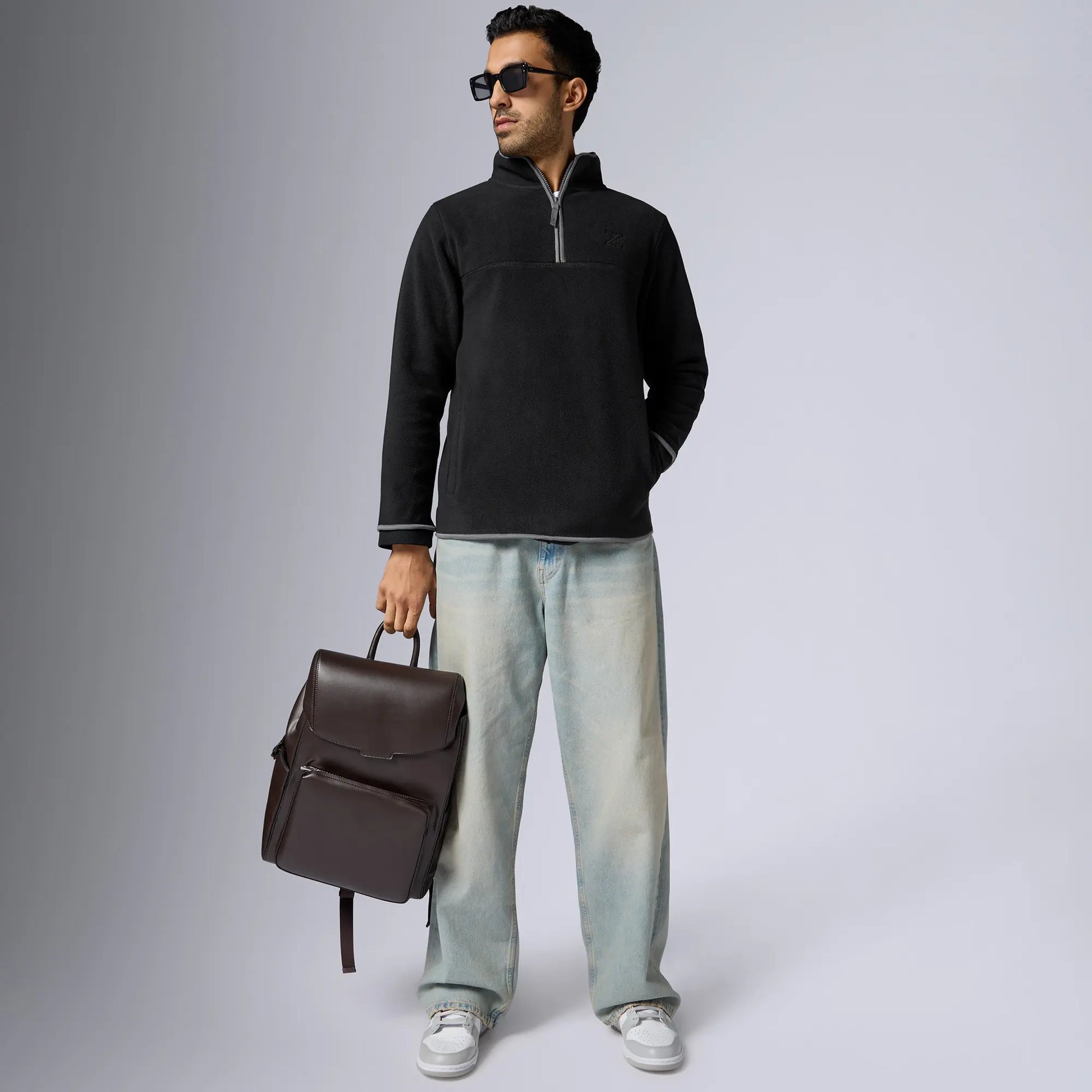 Mens Alterra Polar Fleece Jackets Pitch Black - XYXX Crew