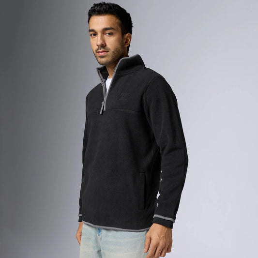 Mens Alterra Polar Fleece Jackets Pitch Black - XYXX Crew