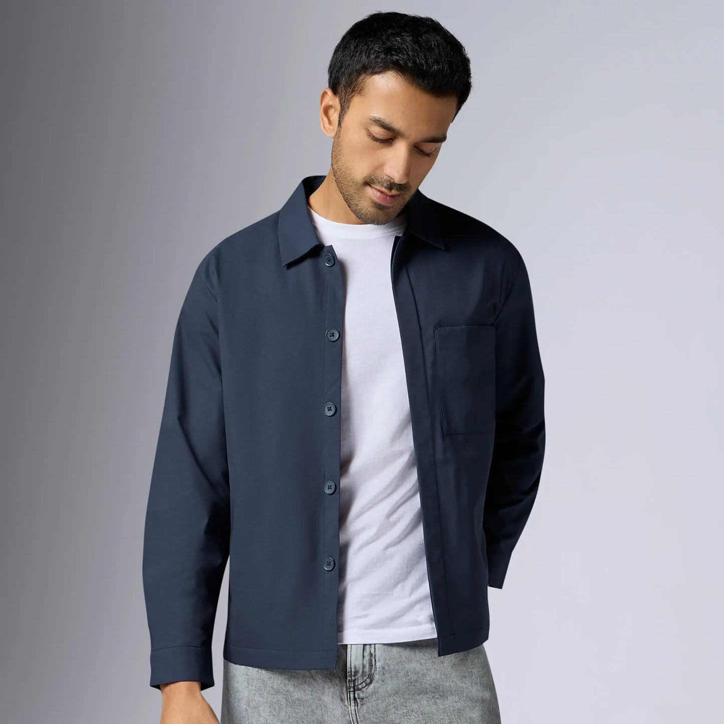 Amp Polyester Shacket Midnight Blue - XYXX Crew