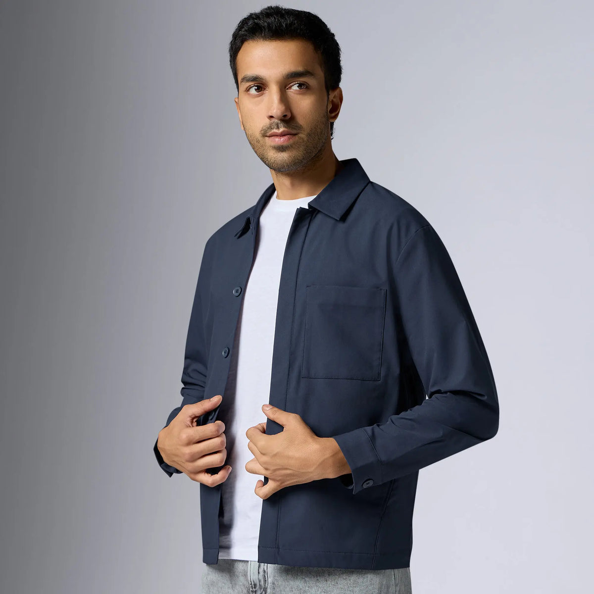 Amp Polyester Shacket Midnight Blue - XYXX Crew