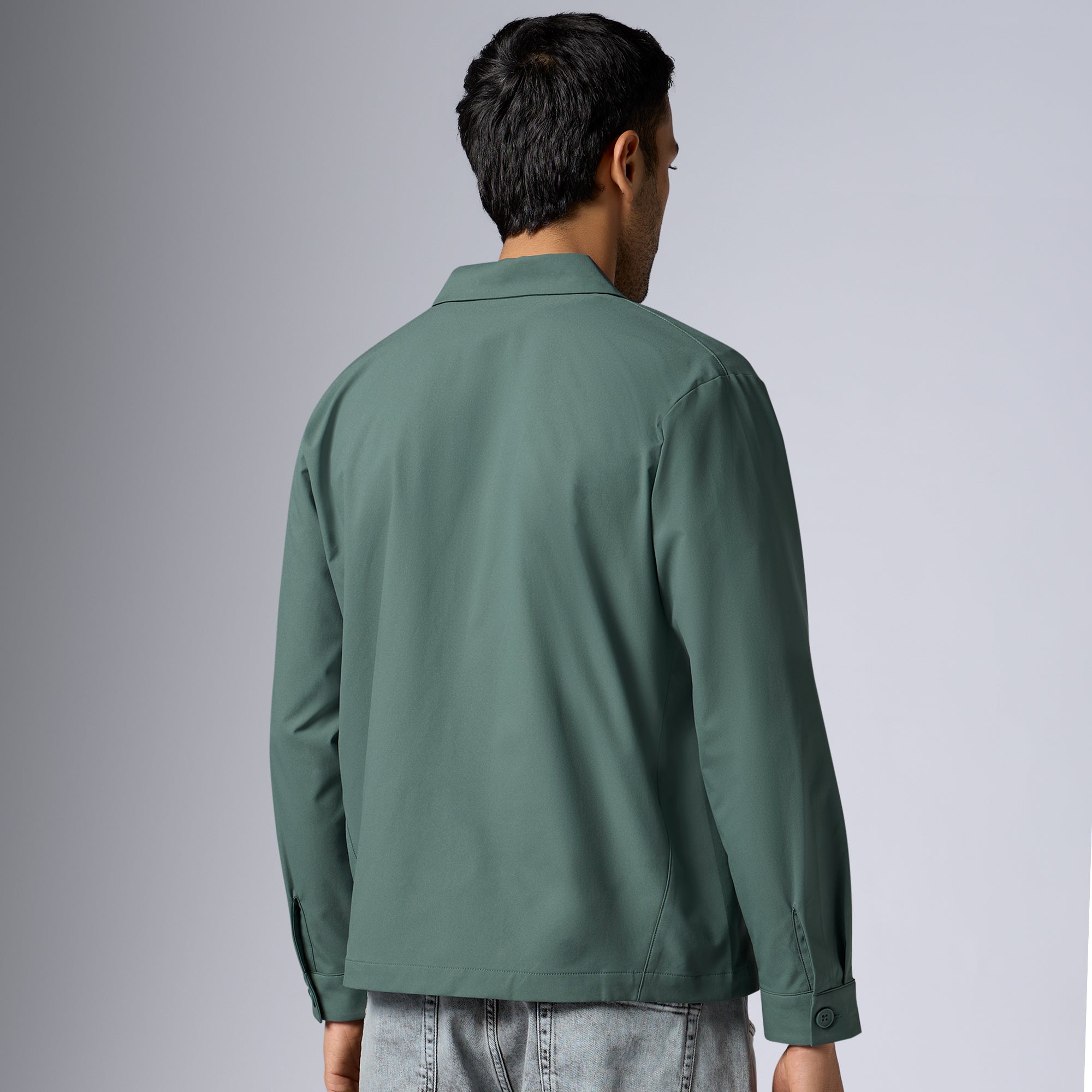 Amp Polyester Shacket Pine Green