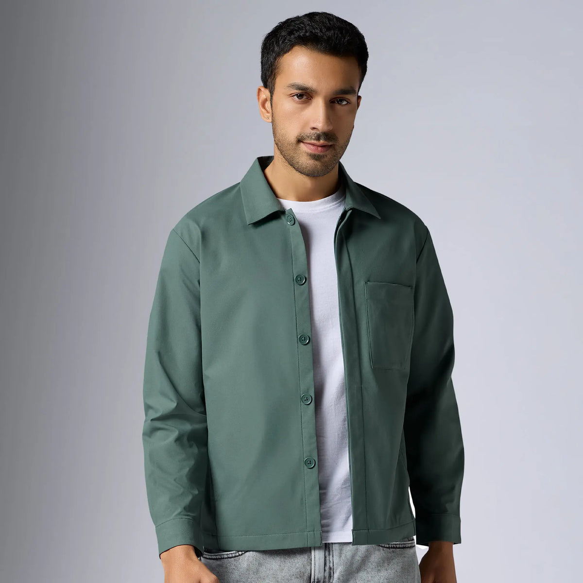 Amp Polyester Shacket Pine Green - XYXX Crew