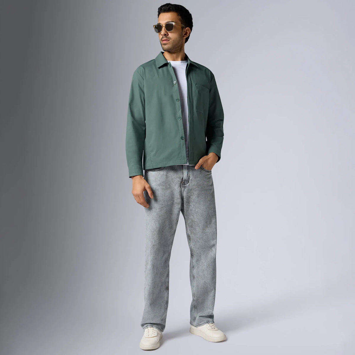 Amp Polyester Shacket Pine Green - XYXX Crew