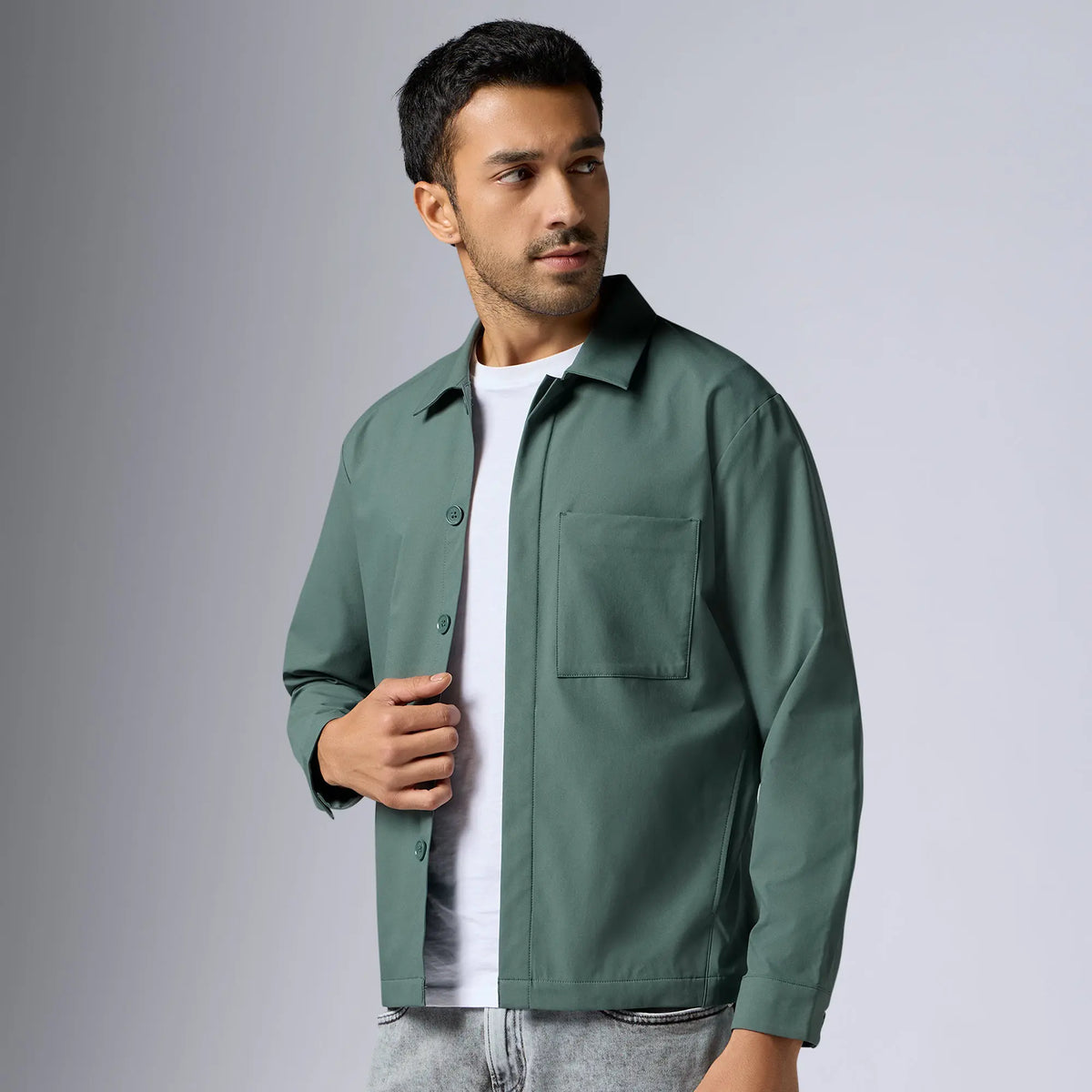 Amp Polyester Shacket Pine Green - XYXX Crew