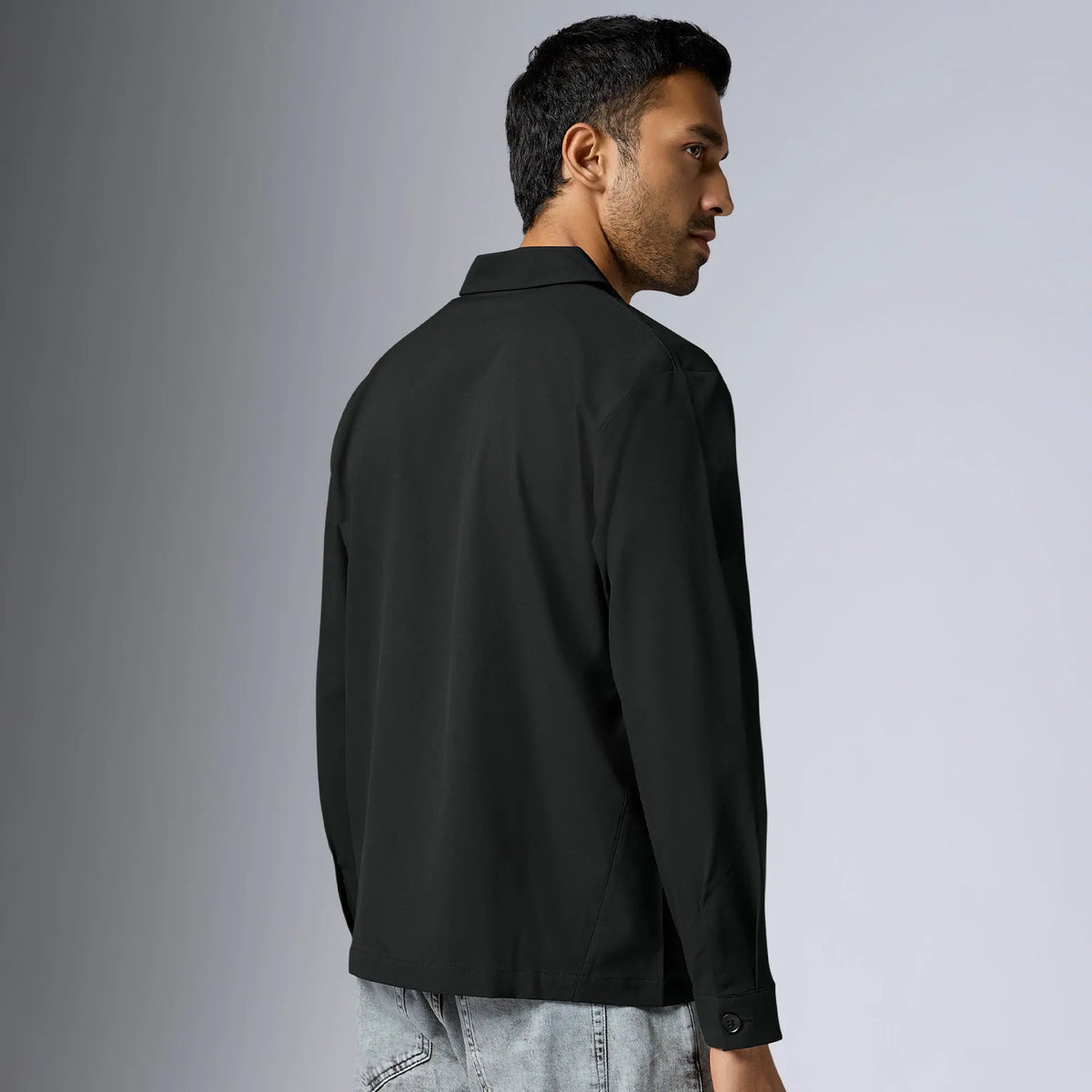Amp Polyester Shacket Pitch Black - XYXX Crew