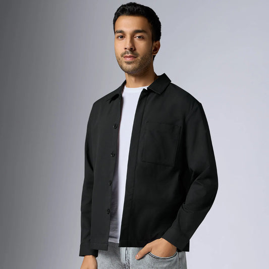 Amp Polyester Shacket Pitch Black - XYXX Crew