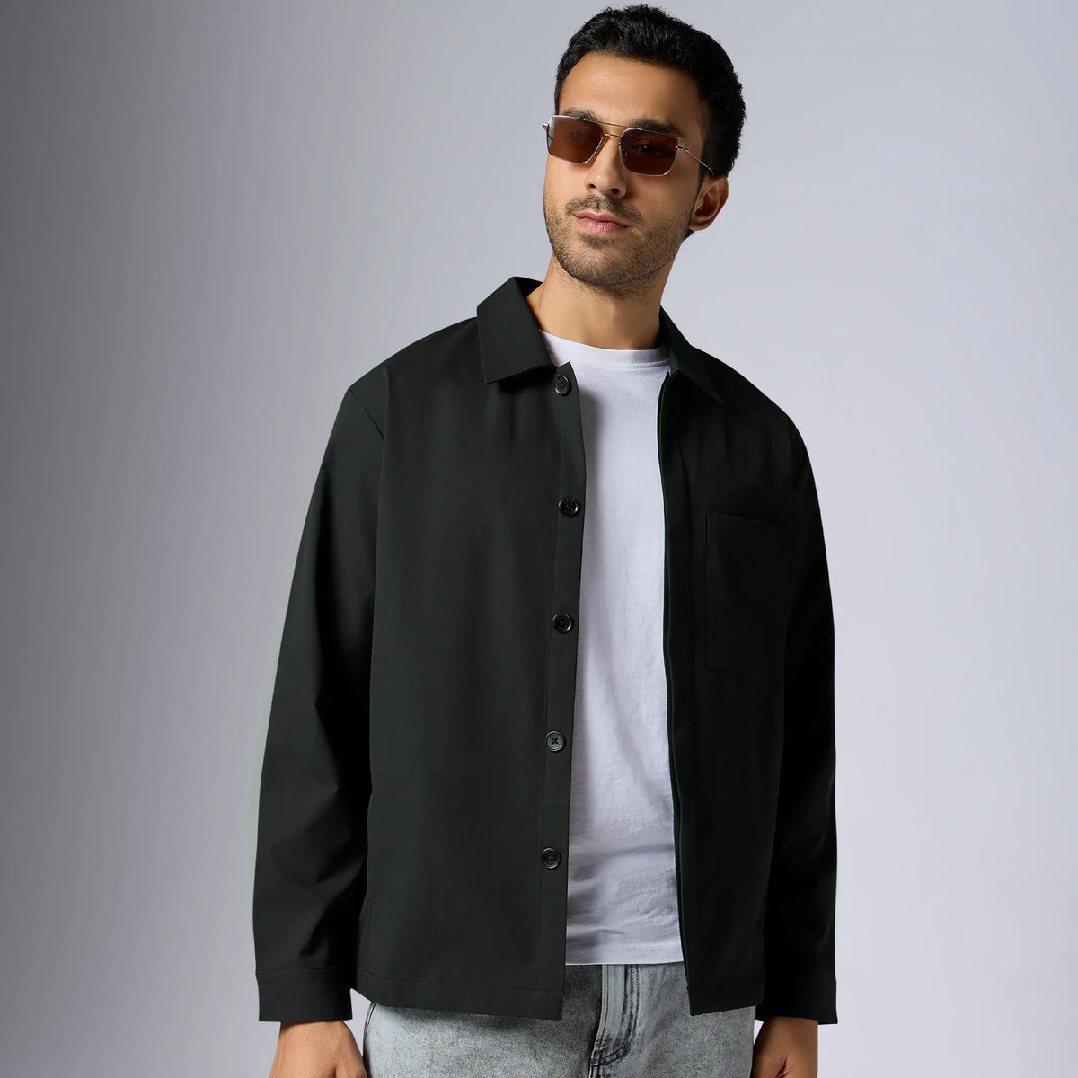 Amp Polyester Shacket Pitch Black - XYXX Crew