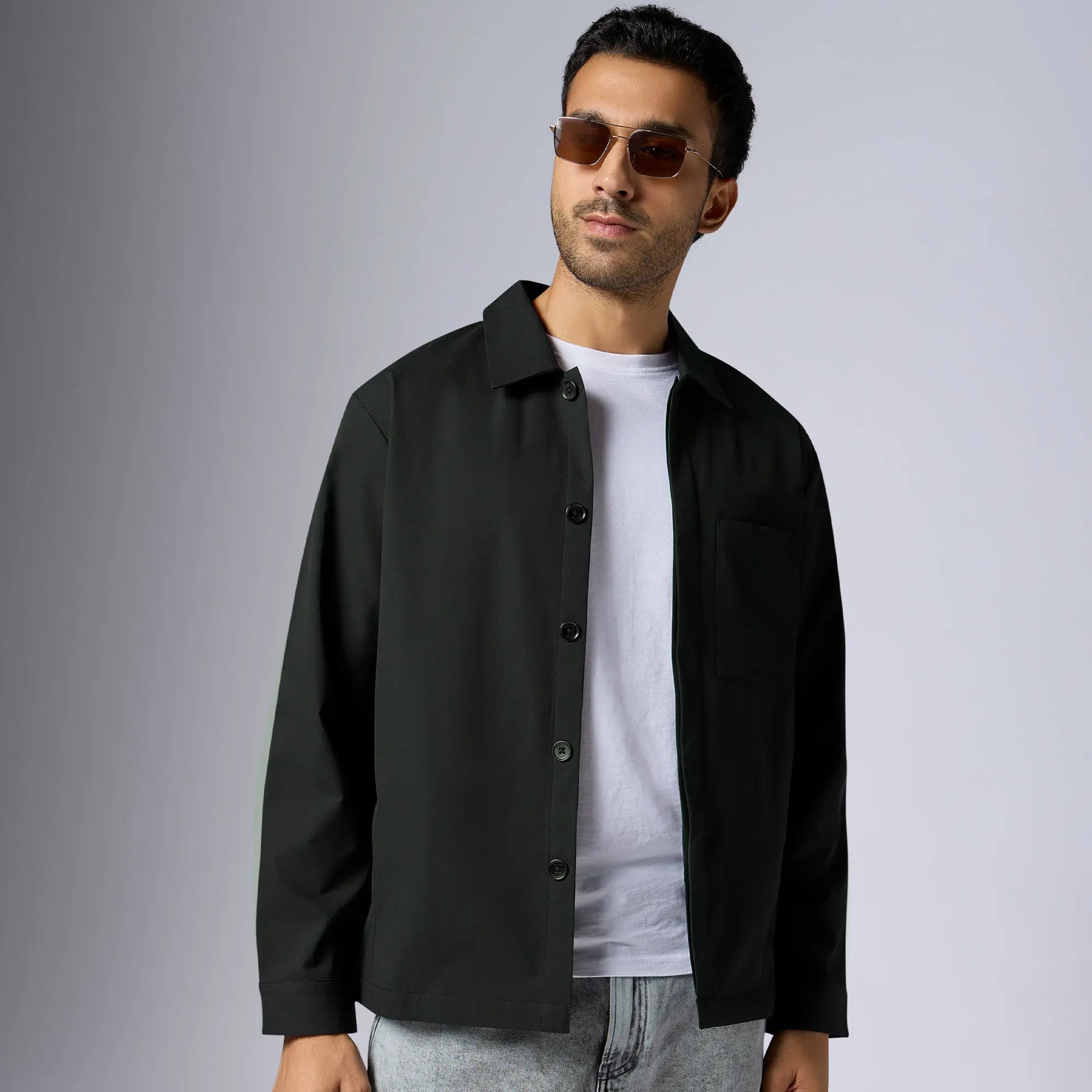 Amp Polyester Shacket Pitch Black - XYXX Crew