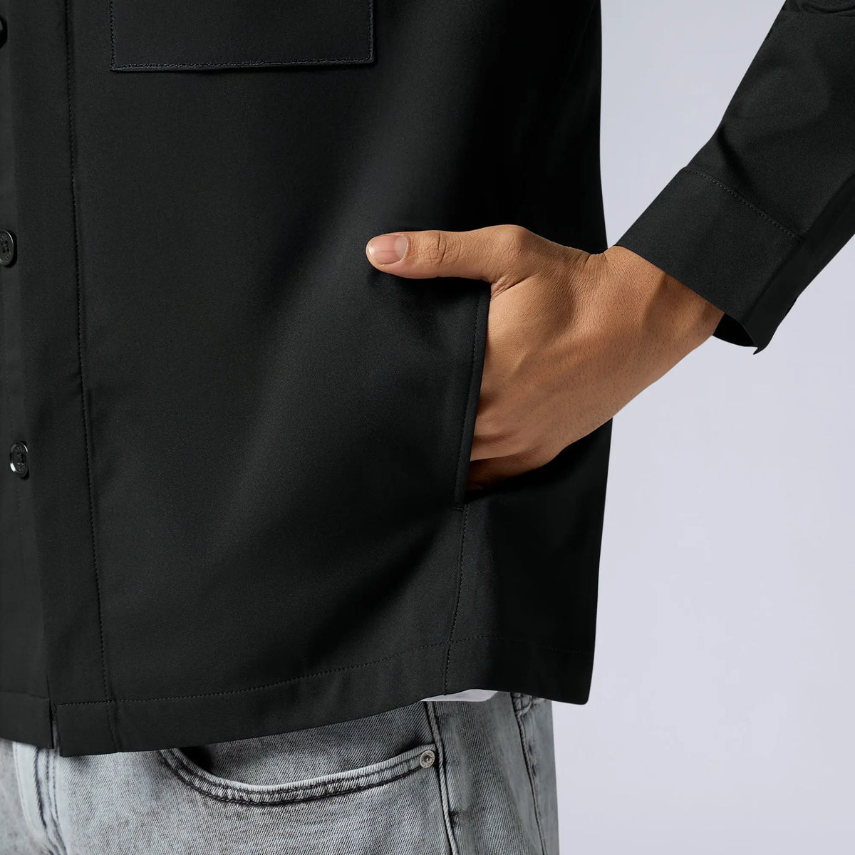 Amp Polyester Shacket Pitch Black - XYXX Crew