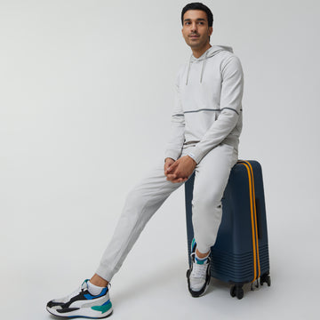 Ascent French Terry Cotton Blend Hoodie and Joggers Co-Ord Chrome White - XYXX Crew