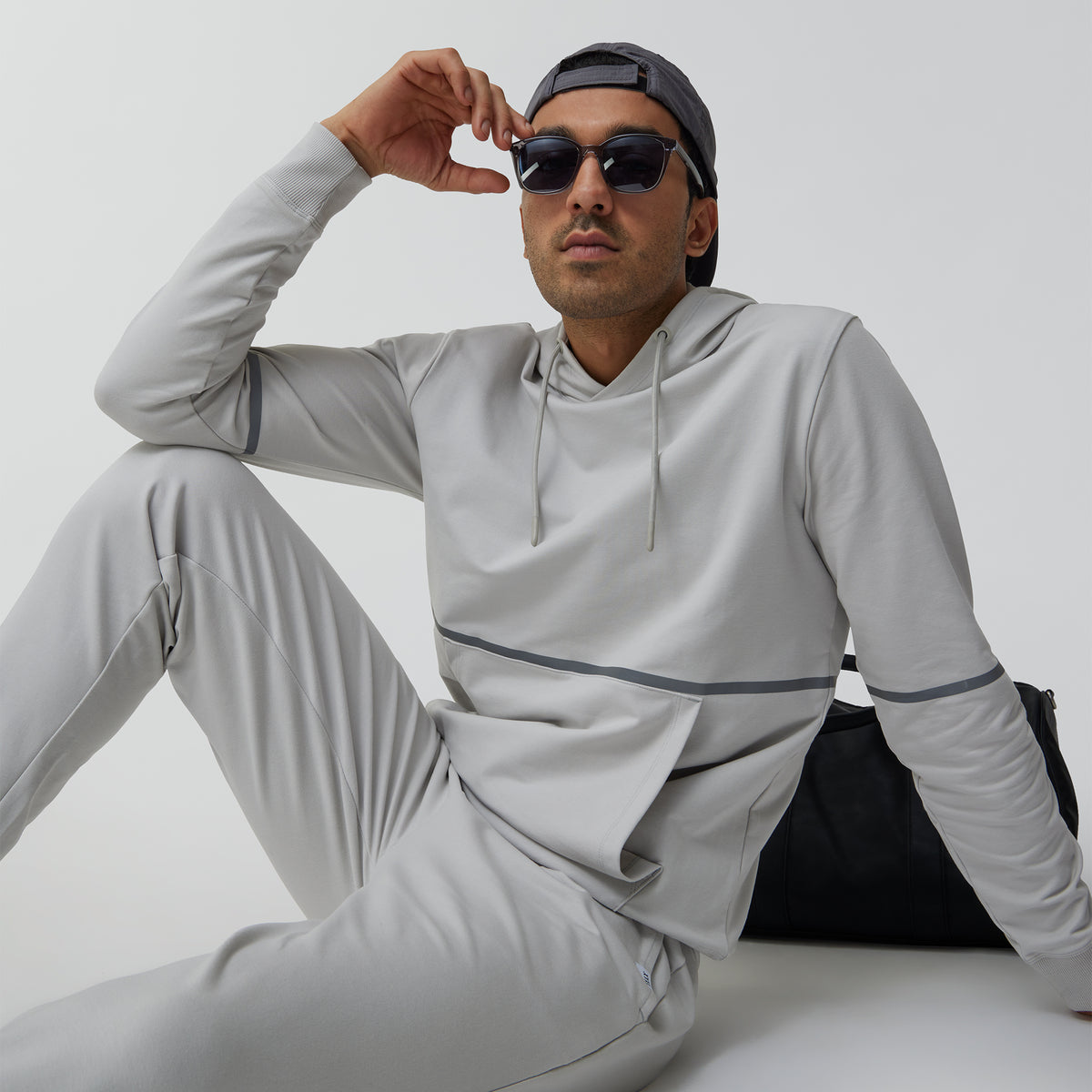 Ascent French Terry Cotton Blend Hoodie and Joggers Co-Ord Chrome White - XYXX Crew
