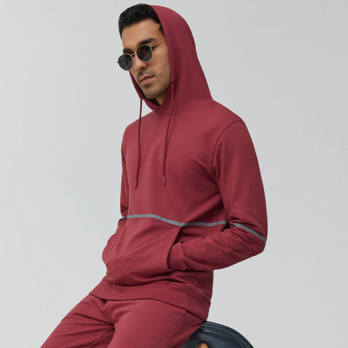 Ascent French Terry Cotton Blend Hoodies Crimson Red - XYXX Crew