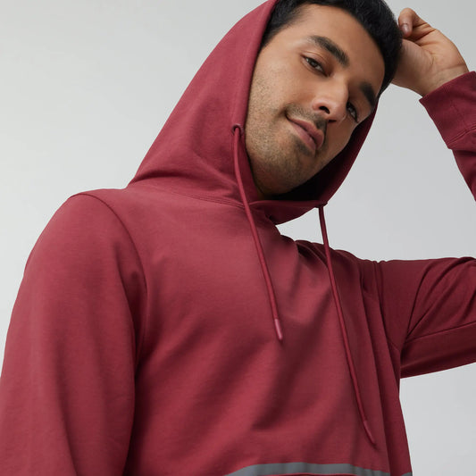 Ascent French Terry Cotton Blend Hoodies Crimson Red - XYXX Crew